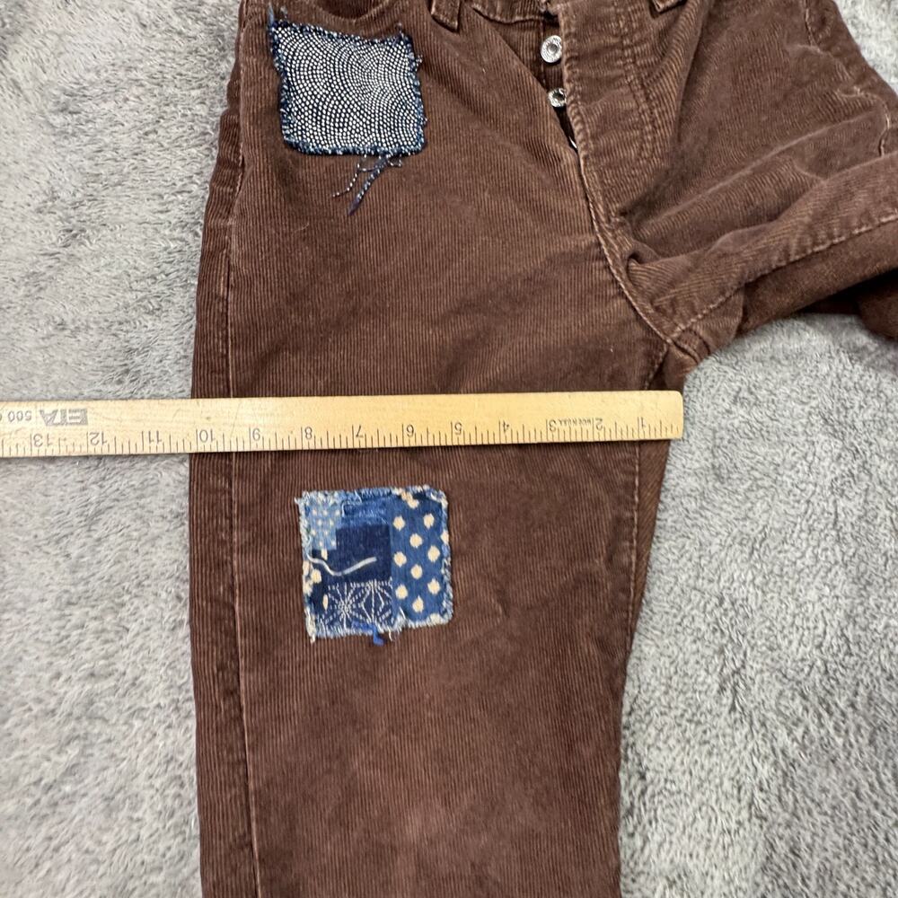 Levi’s PREMIUM WEDGIE STRAIGHT BIG E Hot Fudge Corduroy Pants Jeans Patchwork 25 - Picture 11 of 12